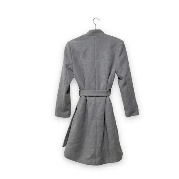 Daily Ritual Wool Blend Grey Belted Winter Fall Coat Size 6 - Picture 6 of 12